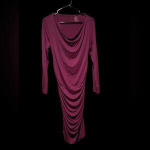 Elegant Long Sleeve Purple Dress